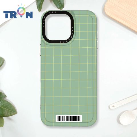 TRON IPhone 16 Pro Max 手繪簡約方格紋B款  載具 太空殼 透黑款 手機殼