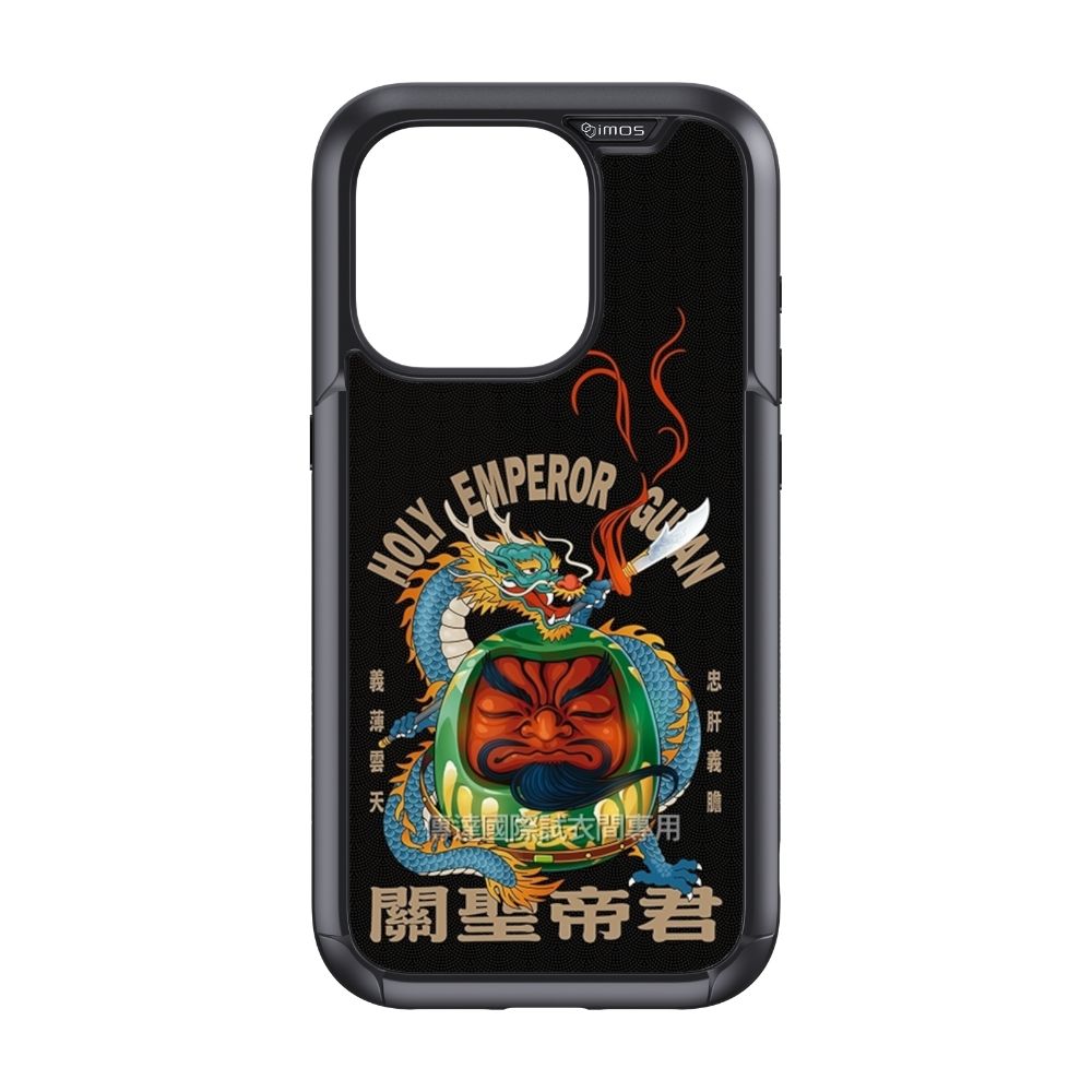 Slimax 膜潮文創 達摩關帝 x imos 防摔手機殼 膜料包膜獨家款 iPhone 16 / Plus / Pro / Pro Max (DMT008)