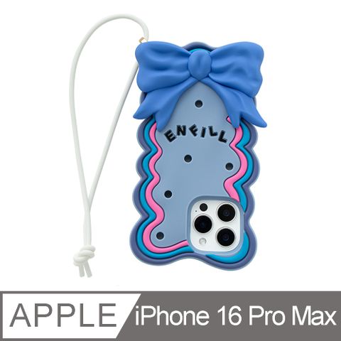 Candies iPhone 16 Pro Max - 緞帶蝴蝶結手機殼(藍)