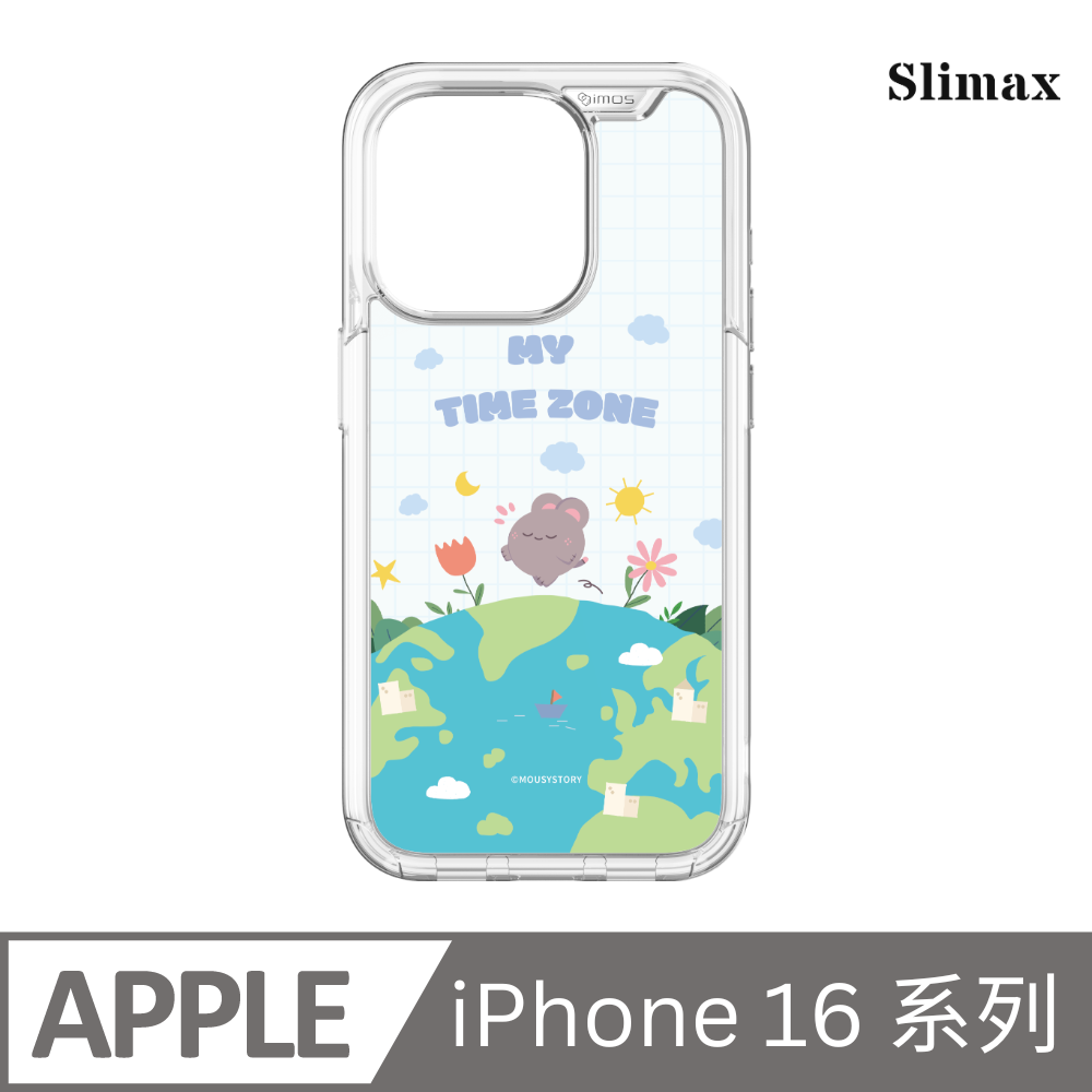 Slimax 小鼠手札 自己的時區 x imos 防摔手機殼 膜料包膜獨家款 iPhone 16 / Plus / Pro / Pro Max (MOU-004)