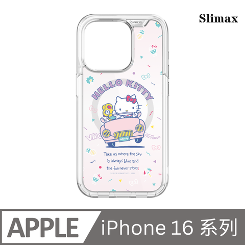 Slimax Hello Kitty 開車 x imos 磁吸軍規手機殼 膜料包膜獨家款 iPhone 16 / Plus / Pro / Pro Max (H-034)