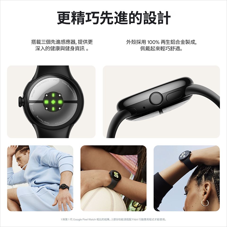 Google Pixel Watch 2 LTE版霧黑色鋁製錶殼/曜石黑運動錶帶- PChome