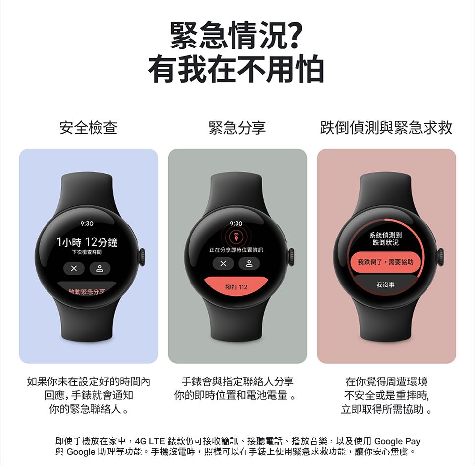 Google Pixel Watch 2 LTE版霧黑色鋁製錶殼/曜石黑運動錶帶- PChome