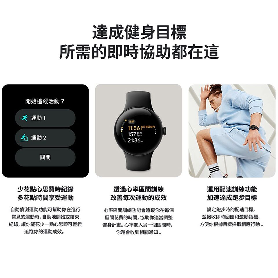 Google Pixel Watch 2 LTE版霧黑色鋁製錶殼/曜石黑運動錶帶- PChome