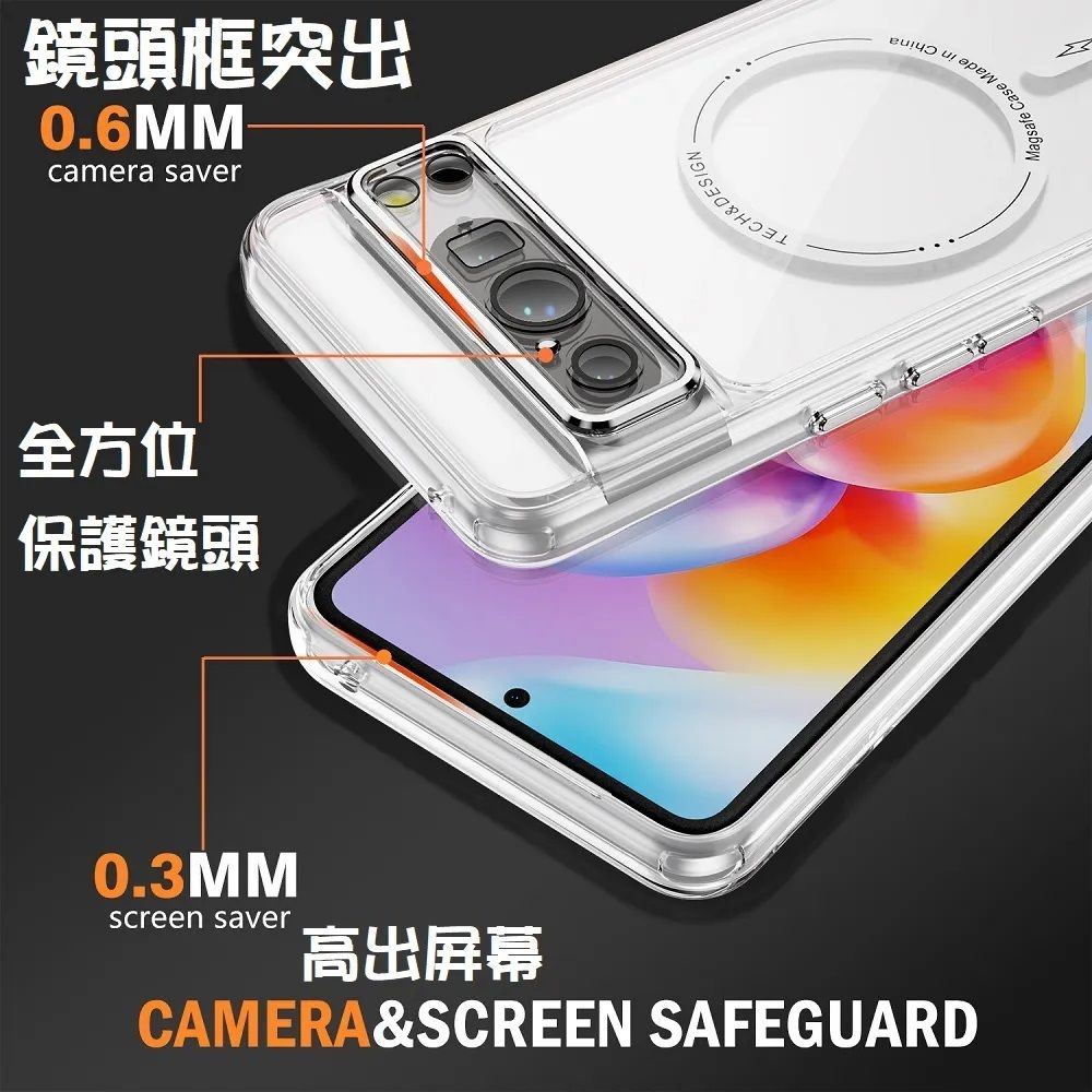  【ACE-CASE】 Google Pixel 9 Pro XL 幻影高透磁吸透明PC背蓋+TPu軟邊框手機殼保護殼保護套