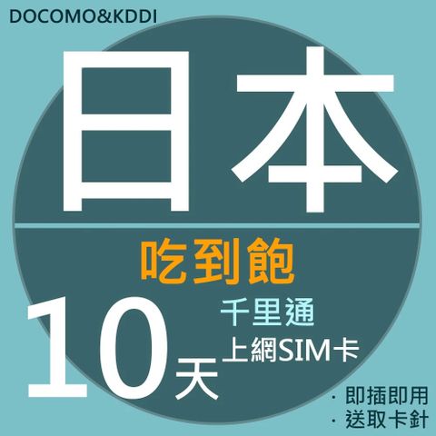 千里通 日本上網卡10日 無限高速上網吃到飽