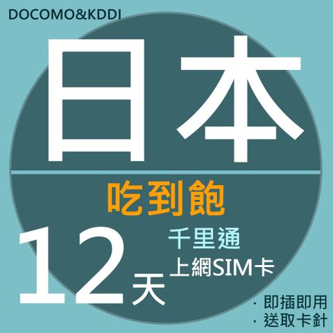 千里通 日本上網卡12日 無限高速上網吃到飽