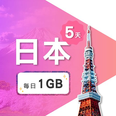 【飛速小資款】5天 日本上網卡｜每日1GB高速流量吃到飽