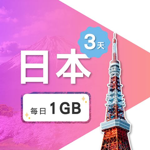 【飛速小資款】3天 日本上網卡｜每日1GB高速流量吃到飽