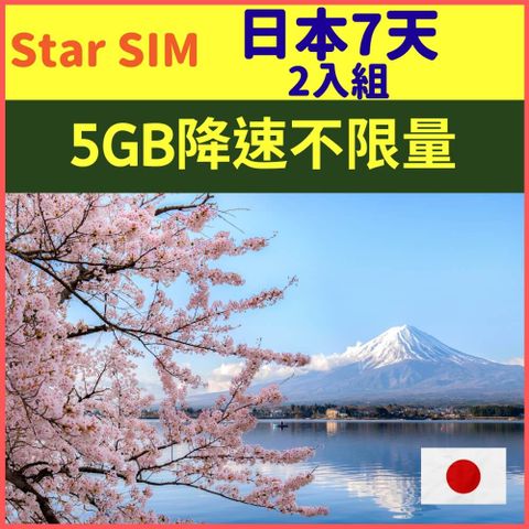 【KDDI/SoftBank網路品質】【日本7天5GB後降速128K不限量上網*2入組】