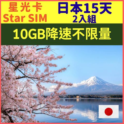 【 KDDI / SoftBank 電信網路品質】【日本15天10GB後降速128K不限量上網*2入組】