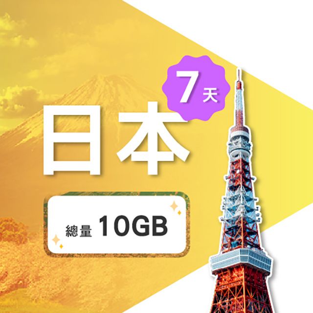 Fastmove 飛速移動 7天10GB 日本上網卡總流量型 旅遊上網卡