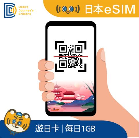 遊日卡_日本eSIM 7天每日1GB流量 降速吃到飽