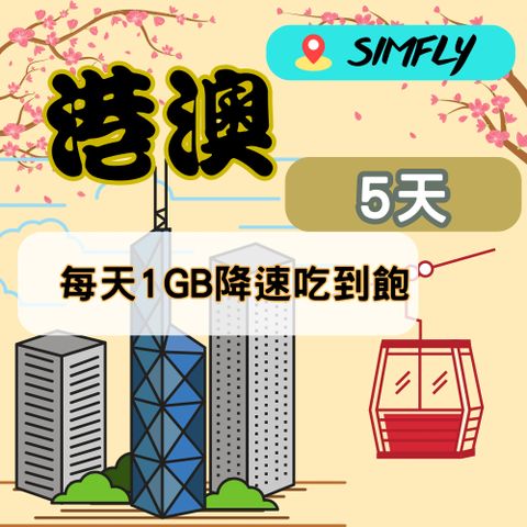 SIMFLY 【港澳5天每天1GB後降速128K吃到飽】