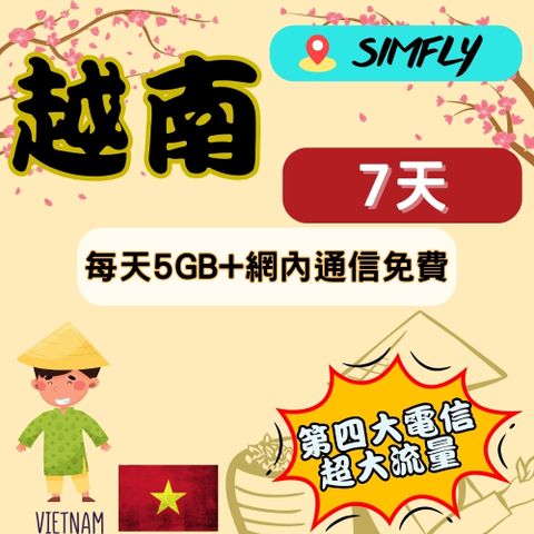 SIMFLY 【越南7天35GB超大上網量】