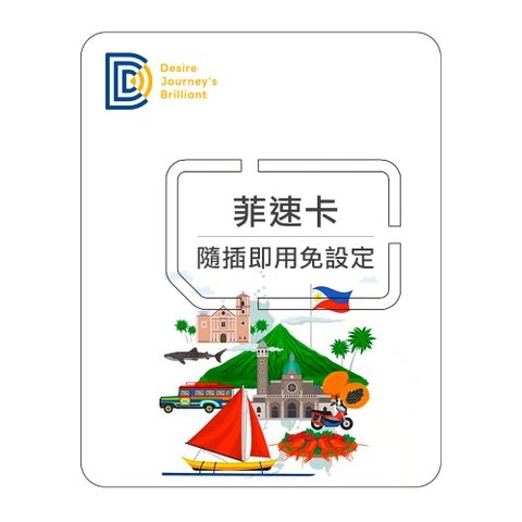 【DJB菲速卡】菲律賓15天 每日1GB高速上網SIM卡