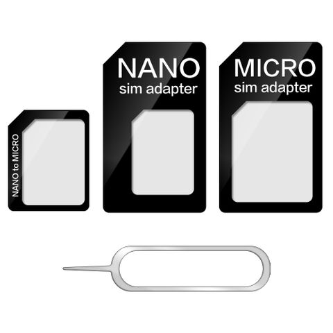 UniSync 手機SIM Card四件套轉接器 含卡針