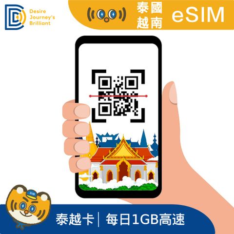 泰國 越南eSIM 6天每日1GB流量 降速吃到飽