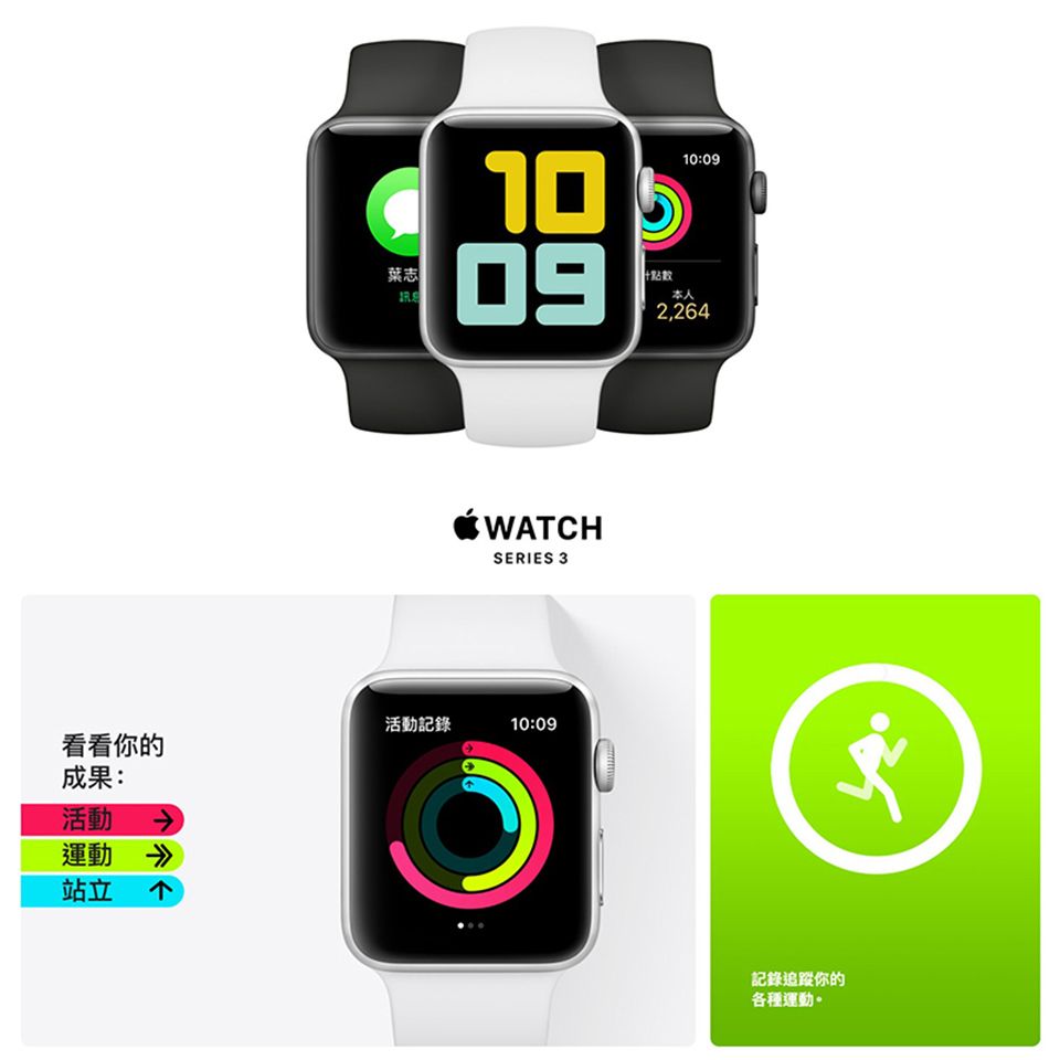 福利品】Apple Watch Series 3 GPS+行動網路42mm A1891 鋁金屬- PChome