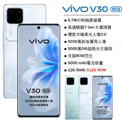 VIVO V30 5G (12G/512G) -花似錦(白)