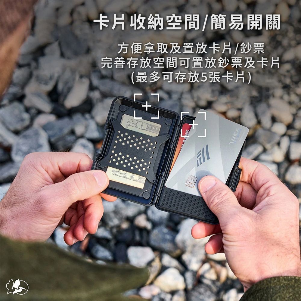  美國 Pelican 派力肯 MagSafe 專用防RFID盜錄軍規防摔卡片收納盒 - 鈦金屬板