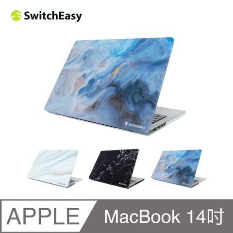 魚骨牌 SwitchEasyMarble 大理石筆電保護殼MacBook Pro 14吋,黑色大理石 for M3/M2/M1