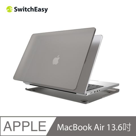 SwitchEasy 魚骨牌 NUDE 磨砂筆電保護殼MacBook Air 13.6吋,透黑(通用最新M3)