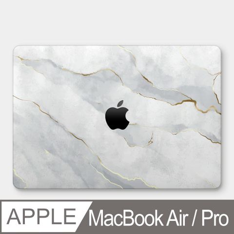 PIXOSTYLE 仿金邊白色大理石 MacBook Air / Pro 防刮保護殼