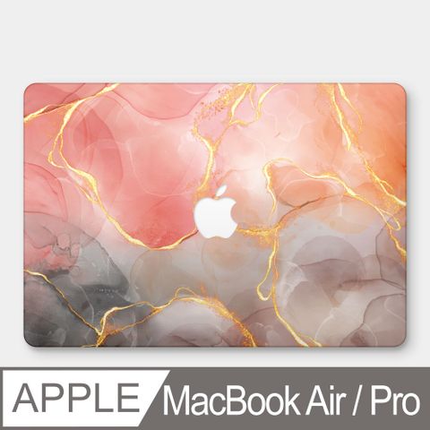 PIXOSTYLE 橘灰大理石紋理 MacBook Air / Pro 防刮保護殼