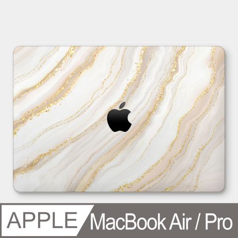 PIXOSTYLE 白色仿金色紋路大理石 MacBook Air / Pro 防刮保護殼