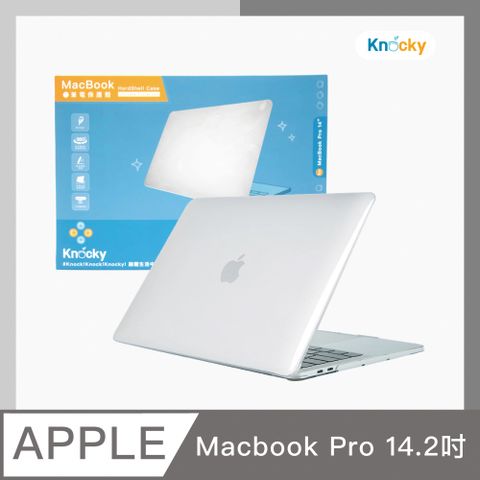 Knocky 原創 MacBook Pro 保護殼 ClearSleek 輕薄透亮筆電保護殼-透明 Pro 14.2吋