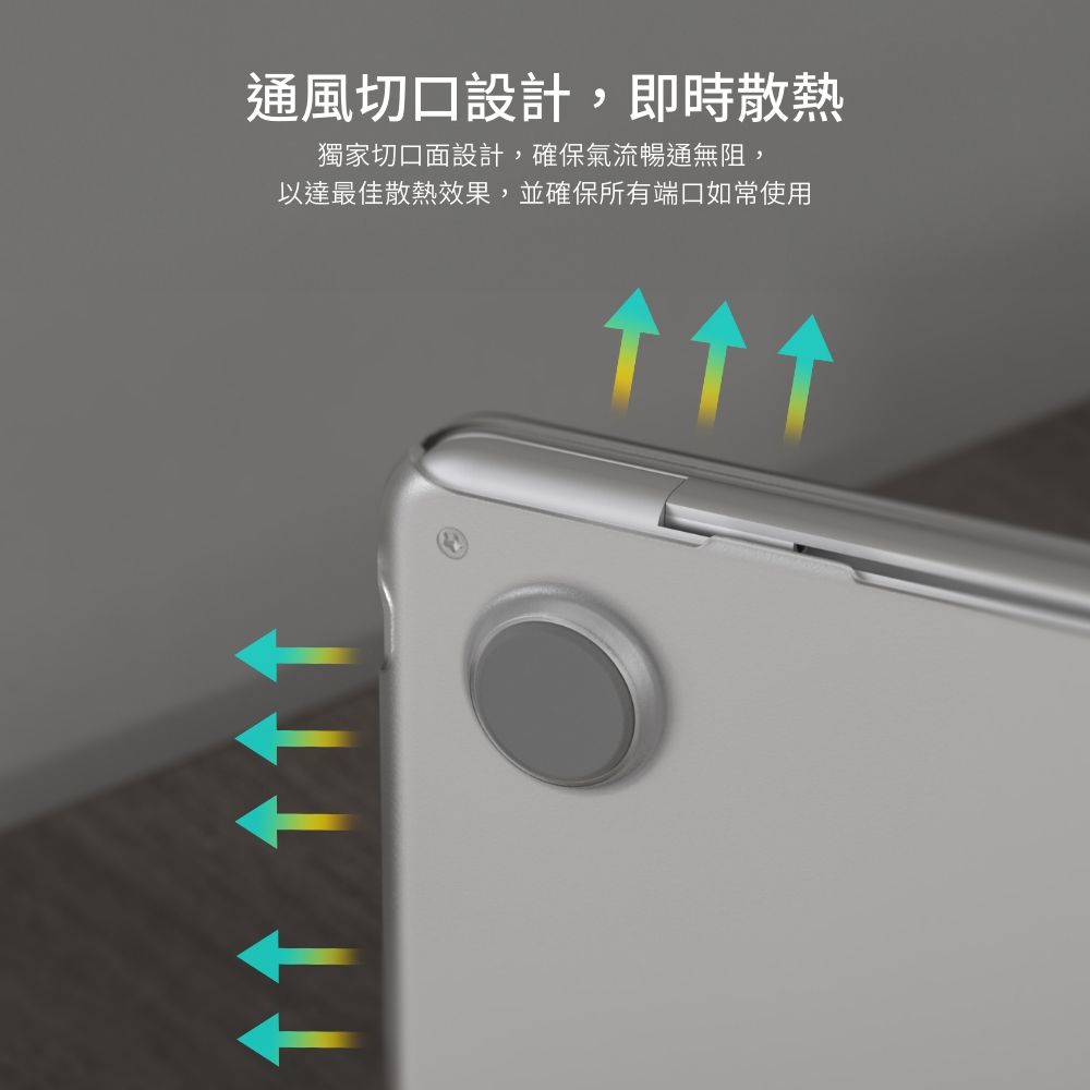 通風切口設計,即時散熱獨家切口面設計,確保氣流暢通無阻,以達最佳散熱效果,並確保所有端口如常使用