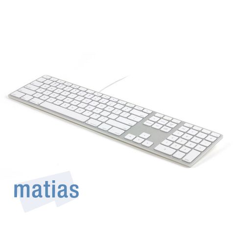 Matias Wired Aluminum Mac 有線鋁質中文長鍵盤 鋁質機身 白色按鍵