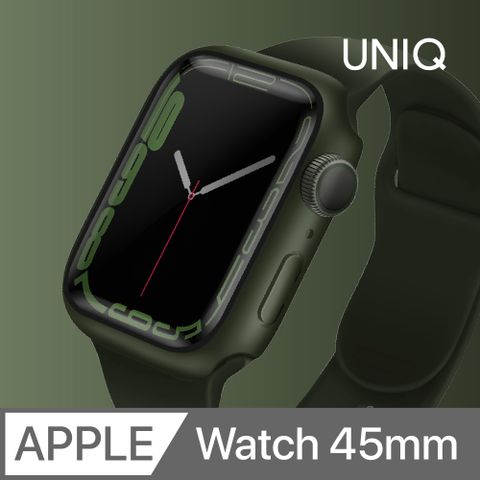 UNIQ Legion Apple Watch 7 曲面鋼化玻璃錶殼 45mm 綠色