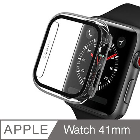 IN7 Apple Watch Series 7 手錶防摔電鍍保護殼 PC+鋼化膜 保護套41mm-透明