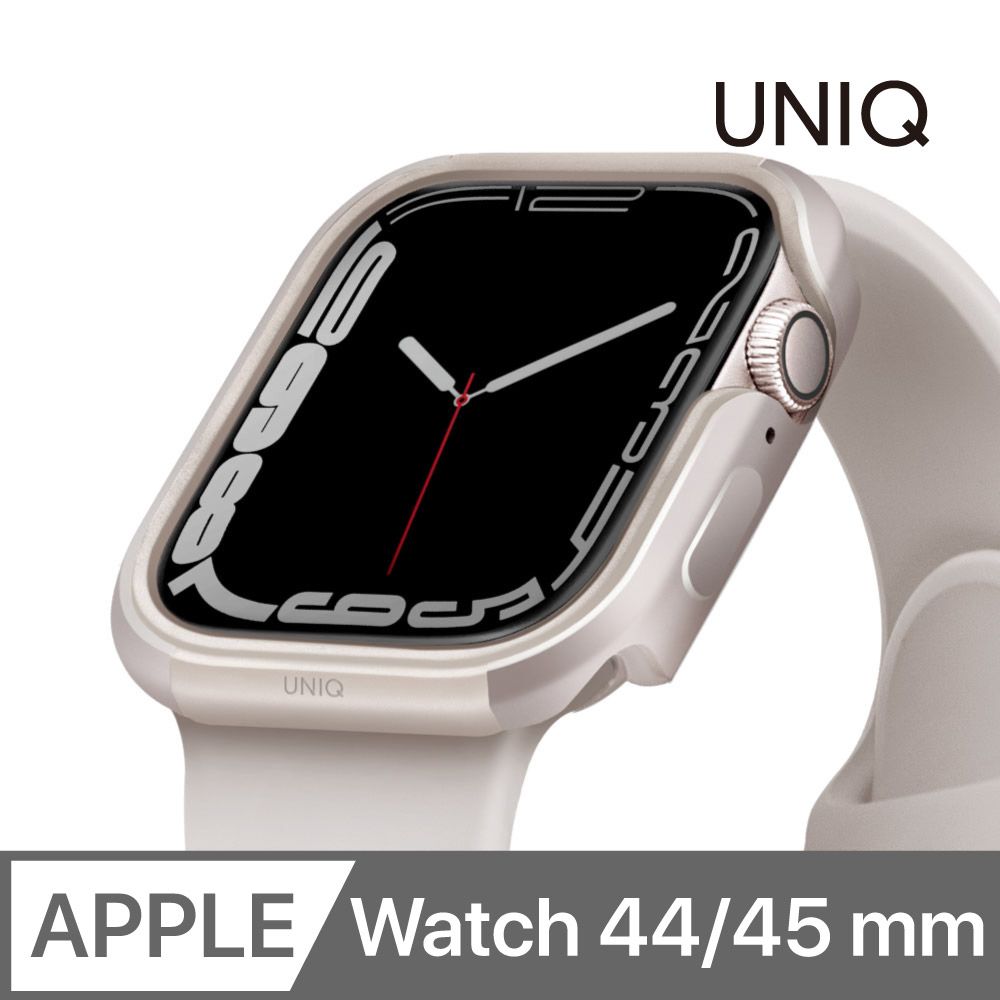 UNIQ Valencia Apple Watch 輕薄鋁合金防撞保護殼44/45mm 共用款星光色