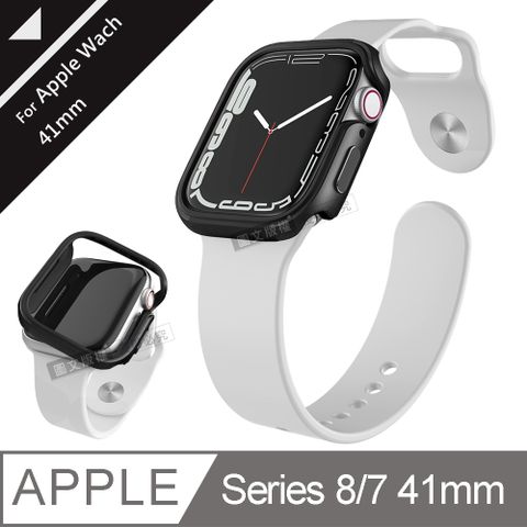 刀鋒Edge系列Apple Watch Series 8/7 (41mm)鋁合金雙料保護殼 保護邊框(經典黑)