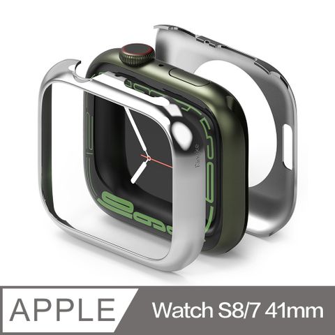 Rearth Ringke Apple Watch S9/8/7 41mm 全包覆不鏽鋼錶框(亮銀)