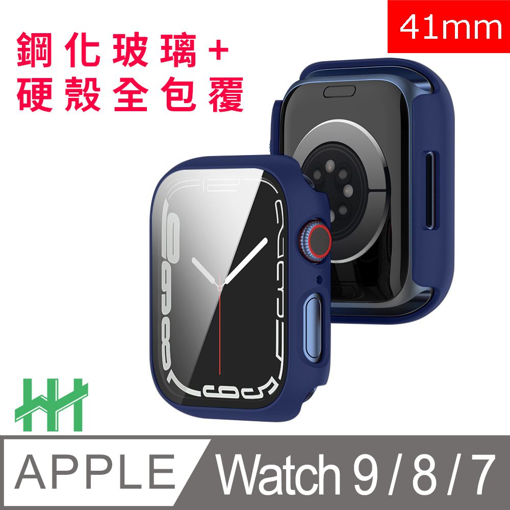 Apple 蘋果  Watch Series 9/8 /7 (41mm)(藍色)-鋼化玻璃手錶殼系列