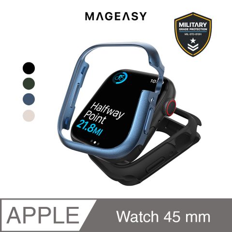 MAGEASYOdyssey 鋁合金手錶保護殼Apple Watch 9/8/7/6,45mm 星光白