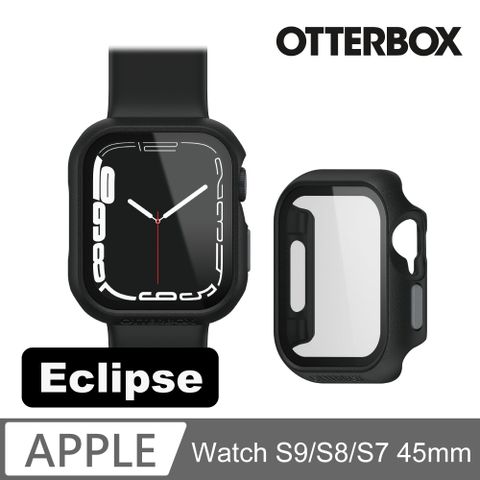 OtterBox Apple Watch S9 / S8 / S7 45mm Eclipse 高透防護玻璃錶殼-黑色