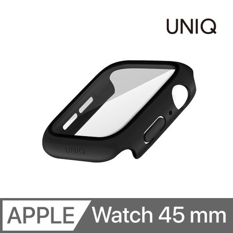 UNIQ Apple Watch Nautic IP68 防潑水防塵超輕量曲面玻璃錶殼 45 mm 黑色