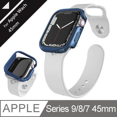刀鋒Edge系列Apple Watch Series 9/8/7 (45mm)鋁合金雙料保護殼 保護邊框(晴空藍)