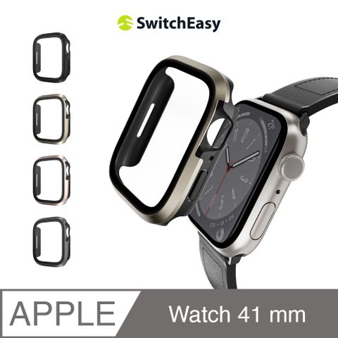 SwitchEasy 魚骨牌 Apple Watch 41mm Modern Hybrid鋼化玻璃鋁合金保護殼