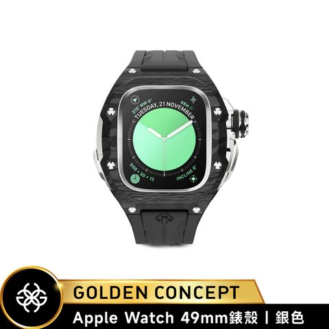 ◤送原廠紙袋◢【Golden Concept】Apple Watch 49mm 黑橡膠錶帶 銀錶框 WC-RSCIII49-BK-SC