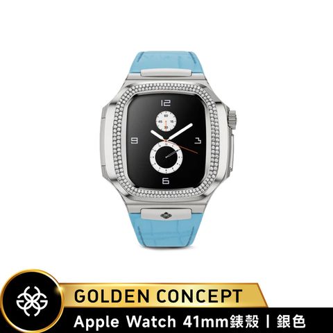 Golden Concept Apple Watch 41mm 鑲嵌莫桑石寶石 銀錶框 WC-ROLMD41-SL
