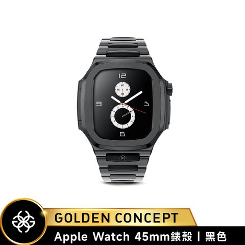 Golden Concept Apple Watch 45mm 黑不銹鋼錶帶 黑錶框 WC-RO45-BK