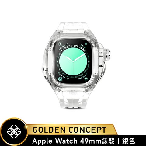 Golden Concept Apple Watch 49mm 半透明錶帶 銀錶框 WC-RSTRIII49-CR-SL