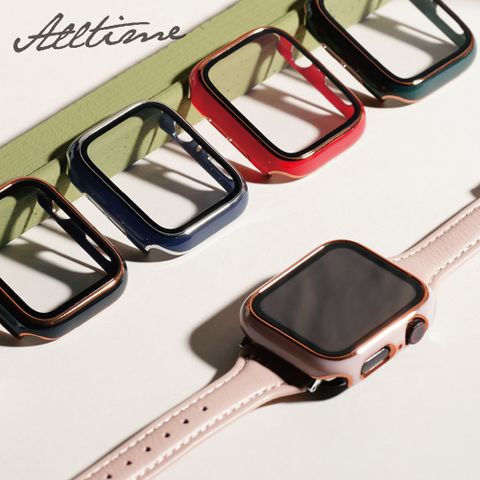 【完全計時】配件館｜Apple watch 10代手錶保護殼 鍅瑯風鋼化膜一體錶殼