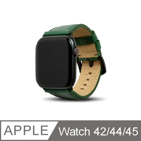 Alto 真皮皮革錶帶內層 nubuck 皮革細柔觸感for Apple Watch 42/44/45/49mm 森林綠